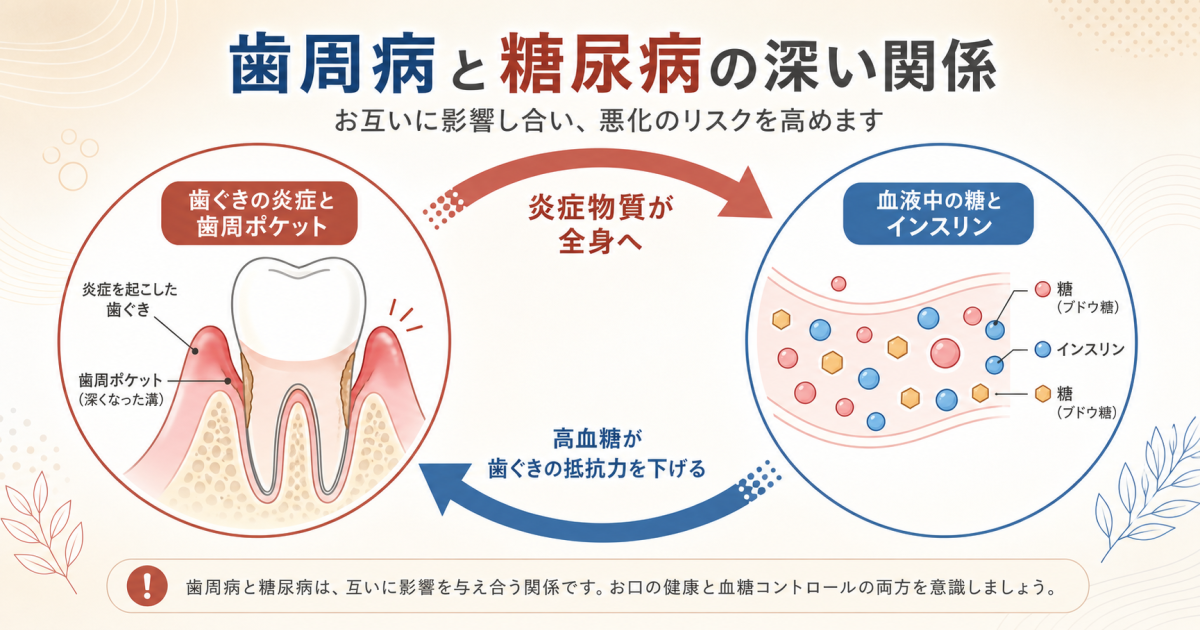 糖尿病と歯周病が及ぼし合う「負の連鎖」の仕組み