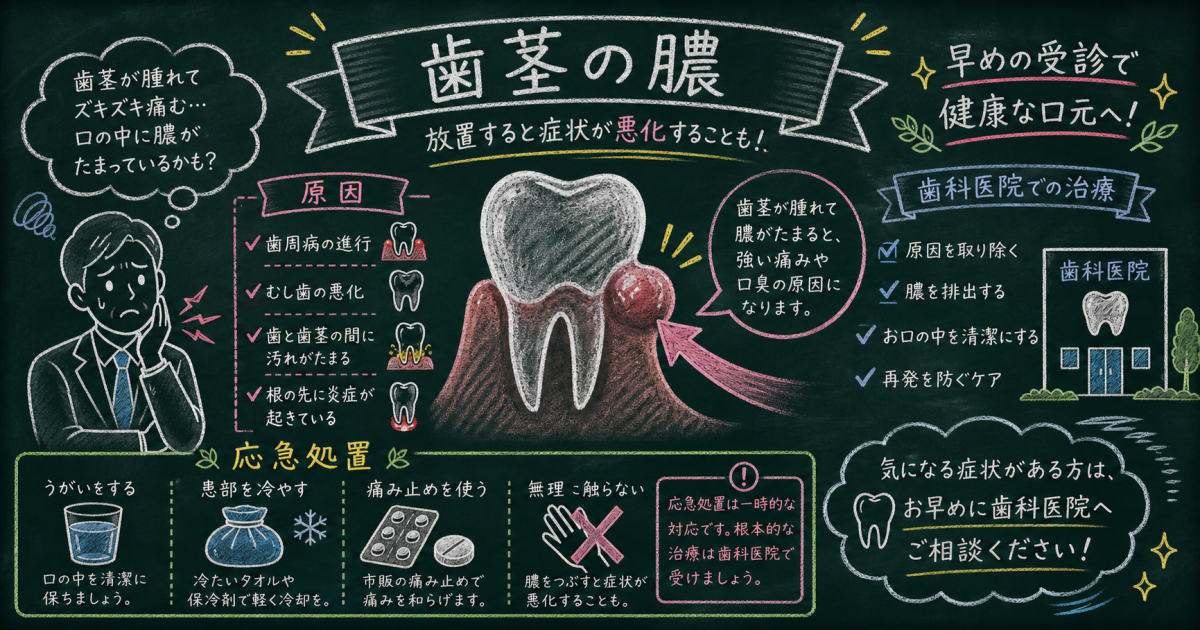 歯茎の膿は抜歯のサイン？原因と仕事中にできる応急処置を医師が解説