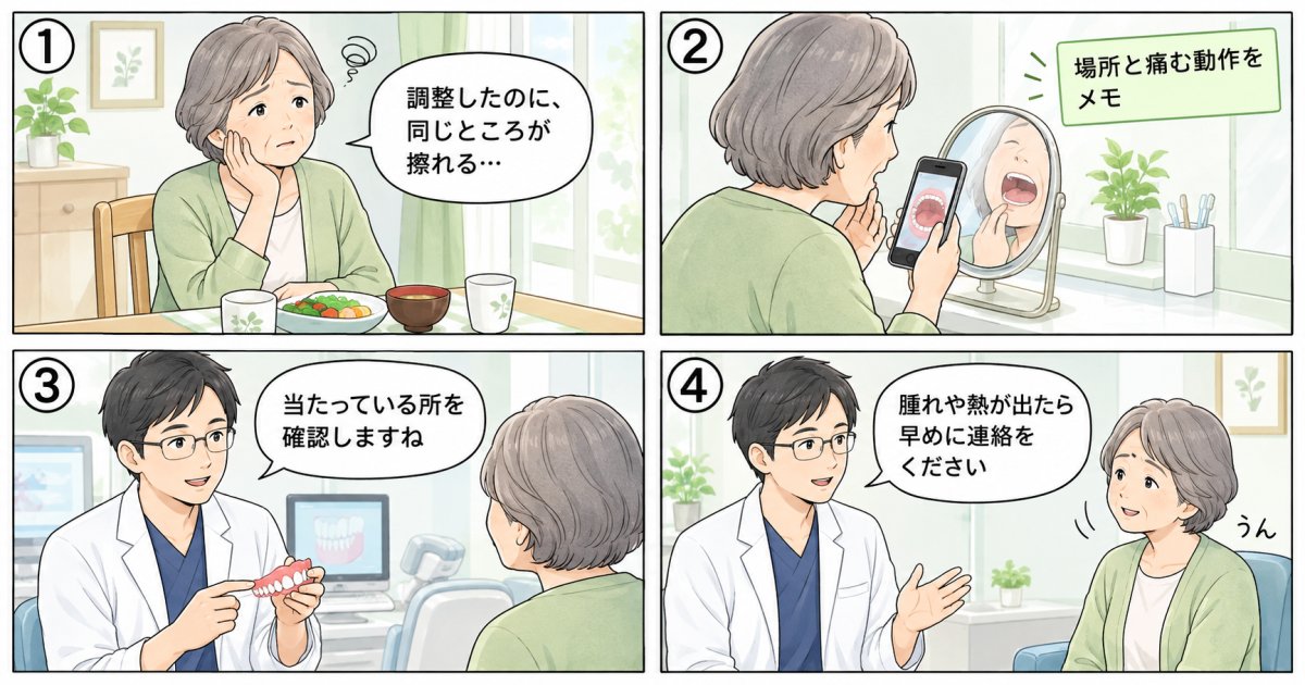 調整後に口の中に傷ができたら｜症状別の相談目安