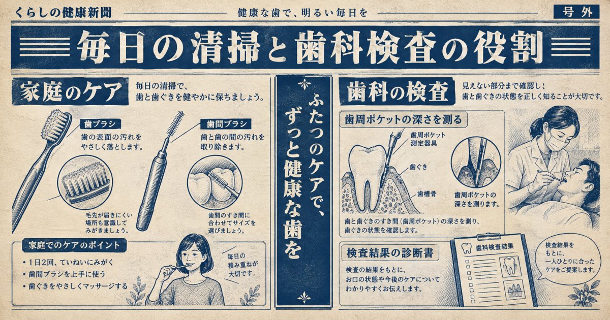 毎日の歯みがき・歯間清掃で分かること、歯科の検査でしか分からないこと